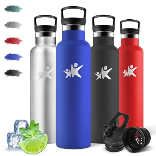 Motswedi Botella Termica 750ml, 12H Caliente/24 Frío, Botella Agua Acero Inoxidable, Doble Aislamiento, Cantimplora Termica, Cantimplora, a Prueba de Fugas, para Oficina, Gimnasio, Deporte, Azul real