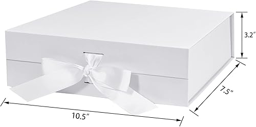 Miniatura 2 de Bobobag Caja de regalo grande de 10.5" con tapa magnética y lazo para el Día de la Madre, Día de San Valentín, cumpleaños, regalos de novia, bodas,