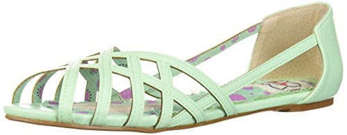 Bettie Page Women's 100-Carren Peep Toe Flat
