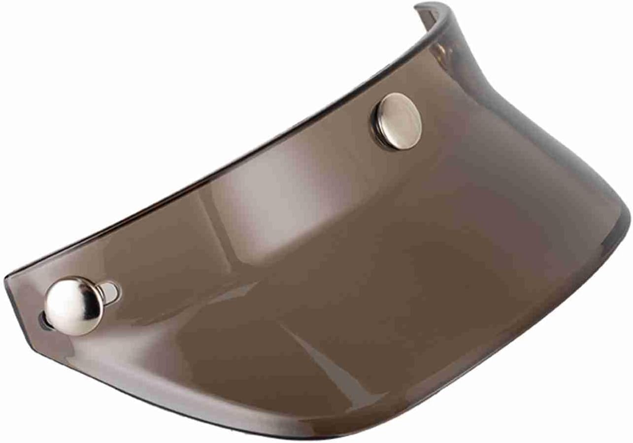 Motorcycle Helmet Peak Visor, 3 Snap Sun Shade for 3/4 Open Face Retro and Half Helmets (Light Tan)
