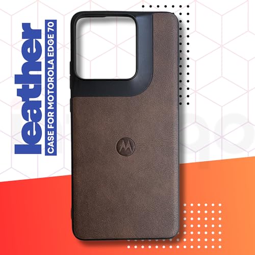 Image of Premium Leather Back Cover for Motorola Edge 70 5G | Slim & Stylish Protective Case with Soft Edges | Shock Resistant, Lightweight Case (Brown)