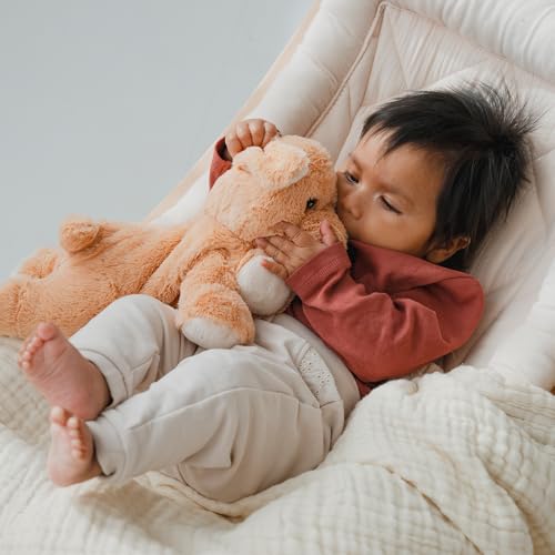Habibi Plush Wärmekissen/Stofftier f. Kinder und Erwachsene – 1873 Hund Labrador mit Hirsefüllung, Wärmekuscheltier zum Erwärmen in der Mikrowelle/Backofen, ideal auch für Babys
