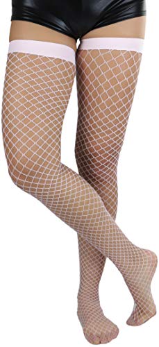 Image of ToBeInStyle Women's Vibrant Large Net Fishnet Thigh High Elastic Nylon Novelty Stockings