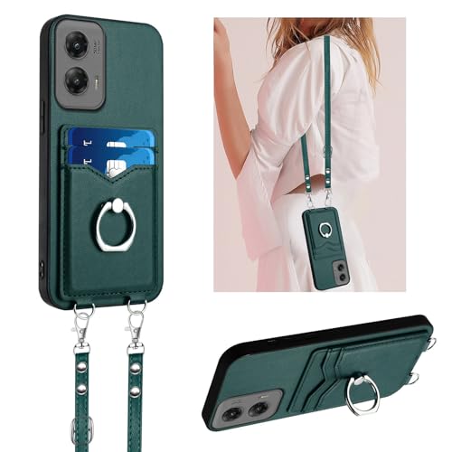 Coque Motorola G 5G 2025 avec anneau support et bandoulière portefeuille