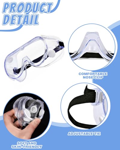 JIPUKE 3PCS Protective Goggles, safety Goggles, Anti Dust Splash Proof Protective Wraparound Eyewear, Clear Security, Suitable for Furniture Painting, Garden Cleaning, Welding - Image 2