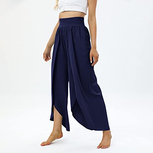 Wide Leg Pants For Women My Orders Placed Recently By Me Bell Bottom Pants For Women Yoga Flowy Palazzo Resort Womens Fashion 2023 Womens Summer Clothes Workout Flare Yoga Pants（A Dark Blue，Small） #TOP4