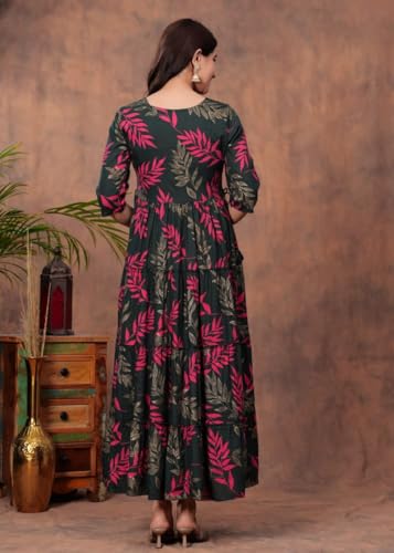 Image of Women's Rayon Embroidered Long Anarkali Kurta|Anarkali Gown for Women and Girls|Women's Kurtas & Kurtis