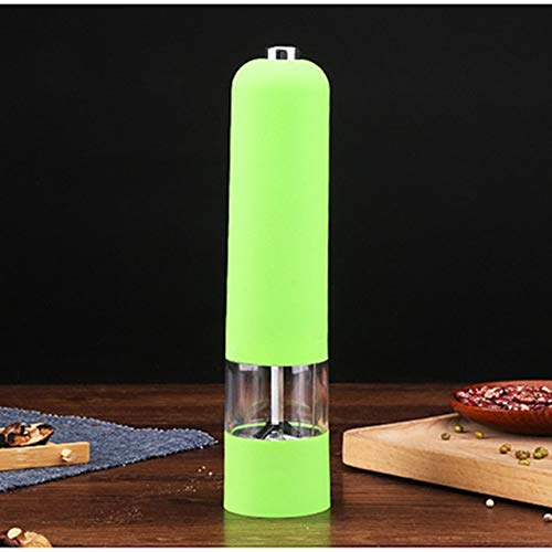 1 Piece Pepper Mill Electric Pepper Grinder Salt Spice Herbal Containers Home Kitchen Cooking Salt And Pepper Grinder BBQ Tools (Color : Green)