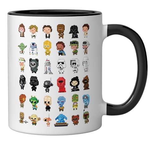 Taza de cerámica Star Wars 8-Bit pixelado 11 oz negro/blanco miniatura 2