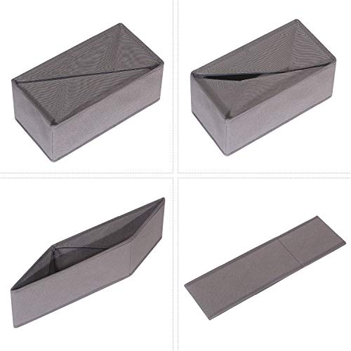 Diommell 9 Pack Foldable Cloth Storage Box Closet Dresser Drawer Organizer Fabric Baskets Bins Containers Divider For Clothes Underwear Bras Socks Lingerie Clothing, M Grey 090 #TOP2