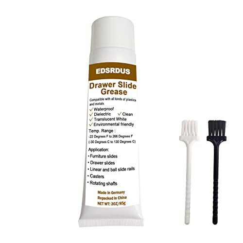 EDSRDUS Drawer Slide Grease Suitable for All Kinds of Furniture Slides with Two Brushes for Easy