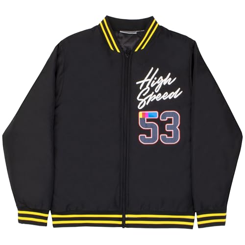 Image of NASCAR Racing Boy's Varsity Bomber Jacket - Graphic Print Racecar Jacket for Kids and Teens