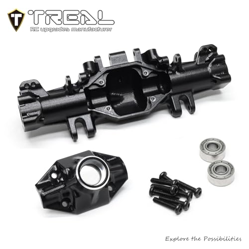 Image of TREAL Aluminum 7075 Axle Housing Set (1P) CNC Billet Machined Upgrades for 1 /18 Mini LMT(Black)