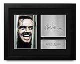 HWC Trading Jack Nicholson The Shining Framed Gifts Printed Signed Autograph Picture for Movie Memorabilia Fans - US Letter Size