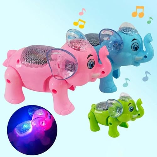 Image of Light-Up Walking Elephant Toy for Kids | Musical LED Flashing Animal Toy with Colorful Lights | Electric Moving Cartoon Elephant Toy for Toddlers, Boys & Girls | Fun Gift for Children