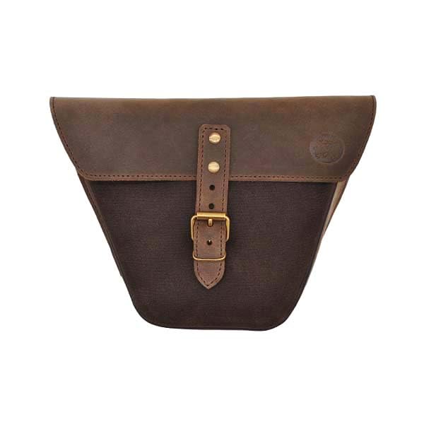Torba boczna kieszeń na szyję brązowa skóra i bawełna woskowana motocykl motocykl motocykl Royal Enfield Interceptor/Continental GT (Brown Stone) - EX MOTO