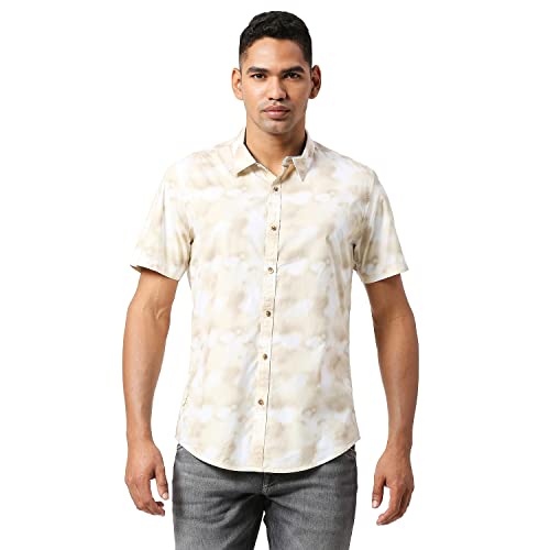 Image of Pepe Jeans Men's Casual Shirt | Trendy Printed Shirt for Men| Relaxed Fit | Half Sleeve | Floral | Printed