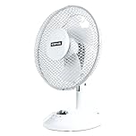 Status Desk Fan, 9 Inch Oscillating Portable Fan, 2 Speed Adjustable, White, (S9DESKFAN1PKB)