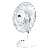 Status 9 Inch Oscillating Desk Fan with 2 Speed Settings, Adjustable Tilt Portable Cooling Fan for Desk, Bedside and Home Office, White (S9DESKFAN1PKB)