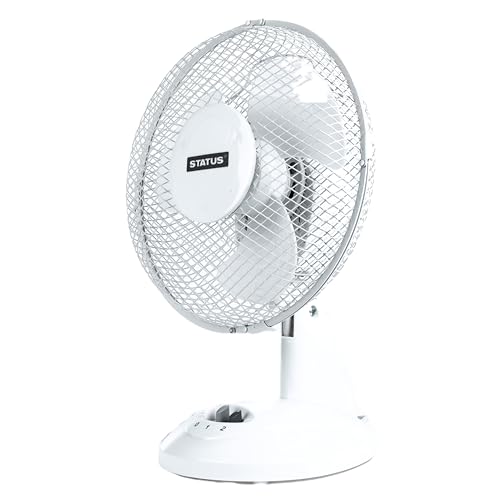 Status 9 Inch Oscillating Desk Fan White