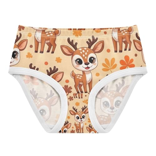 Toddler Briefs, Cute Cartoon Deer Cotton Underwear for Girls, 2–8 Years