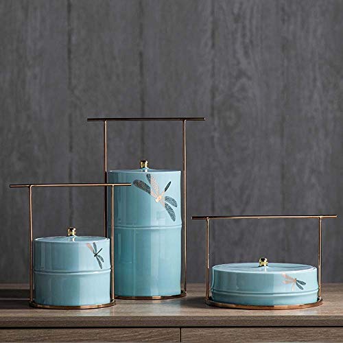 Yang1Mn.ornaments The Temperature Ceramic Storage Jar Chinese Ceramic Crafts Ornaments Creative Home Decorations Ornaments One-Piece New Year Gift (Size : Right) #TOP3
