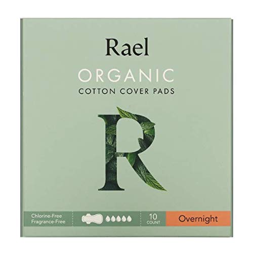 Rael, Organic Cotton Cover Pads, Overnight, 10 Count