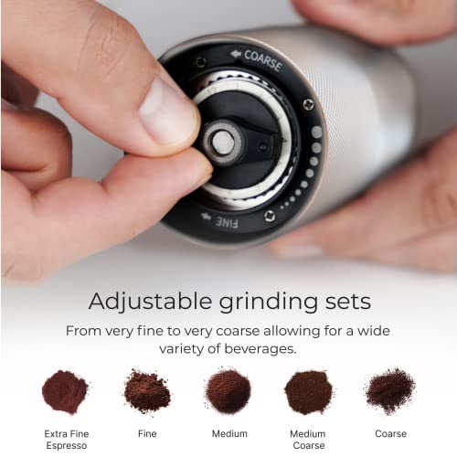 Manual Coffee Grinder by Alpaca Ventures Stainless Steel Conical Burr Coffee Grinder Manual