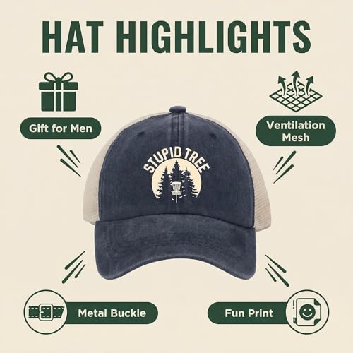 Image of OOMOO Disc Golf Snapback Cap - Distressed Mens & Womens Hat - Stupid Tree Theme