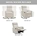 Oxford Baby Layton Manual Upholstered Glider Recliner Rocking Chair 360° Swivel for Nursery and Living Room – Cream