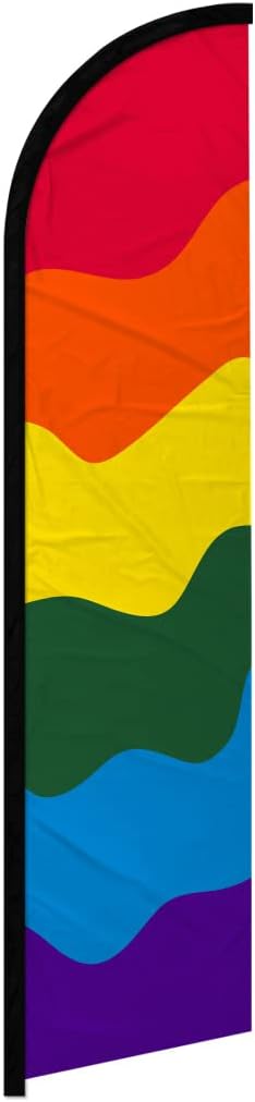 Rainbow Windless Banner Advertising Flag - Perfect for Retailers, Shops, Businesses, Restaurants, Events, Parties