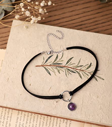 Sacina Gothic O Ring Crystal Choker Necklace, Faux Leather Choker, Jewelry Gift For Women, Girls #TOP4