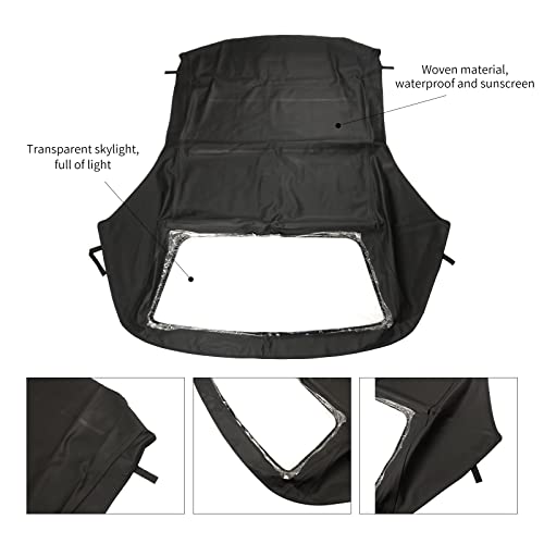 GLOSSY AUTO PARTS 3661100047 Cabrioverdeck Softtop Verdeckbezug Schwarz Kompatibel mit 8i 323i 328i E36 1994-1999