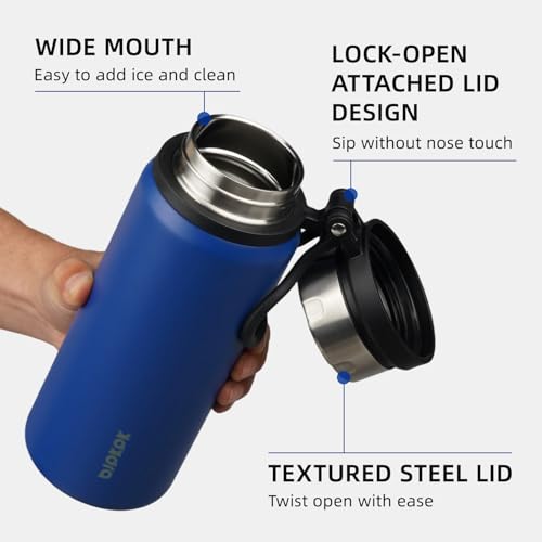 Image of BJPKPK 25oz Insulated Water Bottle, Stainless Steel Bottle with Handle | Vacuum Insulated Bottle with Leak-Proof BPA-Free Design, Keeps Drinks Cold & Hot for Gym, Office, Travel & Daily Use