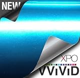 VViViD Liquid Metal Aqua Blue Vinyl Wrap Roll 1ft x 5ft Automotive Air-release Adhesive DIY Decal Sheet