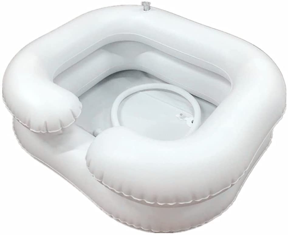 Tube de vidange pour bassin de lavage de cheveux gonflable blanc portatif