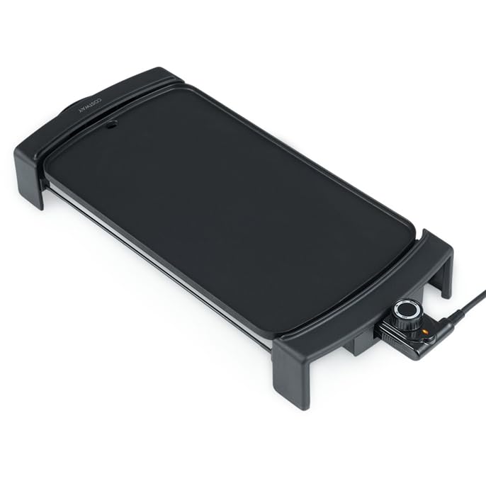 COSTWAY Elektrische Grillplatte mit Thermostat und Antihaftbeschichtung (55 × 25 × 8 cm)