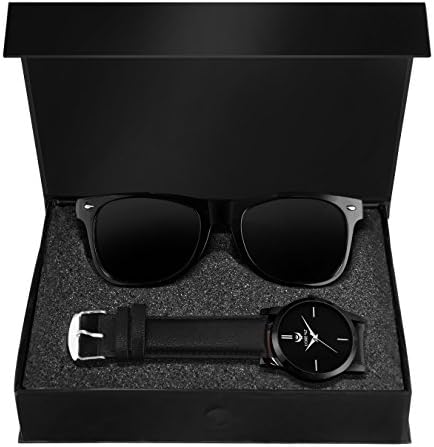 LORENZ Analogue Black Dial Men's Watch & Black Sunglasses Combo for Men |Gift Combo Set for Men & Boys (CM-103SN)