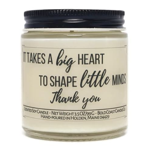It Takes A Big Heart To Shape Little Minds Teacher Appreciation Soy Candle (Blackberry Vanilla, 3.5 Oz) #TOP17
