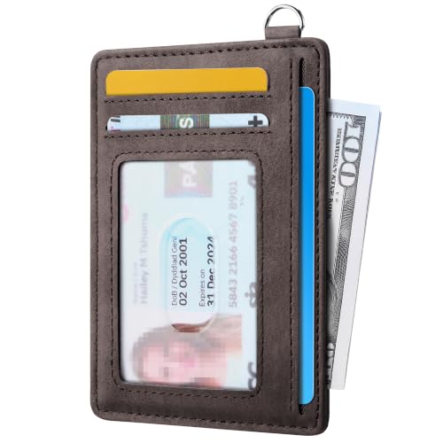 Image of Mayski Slim Wallet, Credit Card Holder for Women, Minimalist Front Pocket RFID Blocking Card Cases, Small Wallet Women Men(MF Coffee)