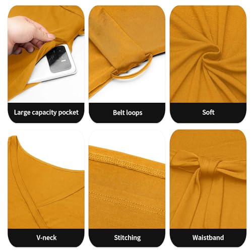 Image of Runwind Plus Size Dress for Women - 3 /4 Sleeve V Neck Maxi Dresses for Women (XL-6XL)