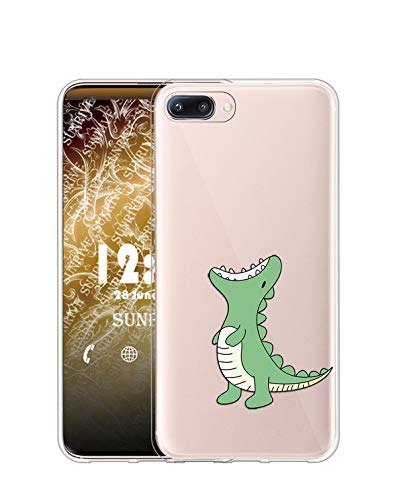 Sunrive Cover Per Oppo RX17 Neo/R15x/AX7 Pro/K1, Custodia Case in molle Trasparente silicone Morbida Flessibile Antigraffio protettiva back custodie(tpu Dinosauro)