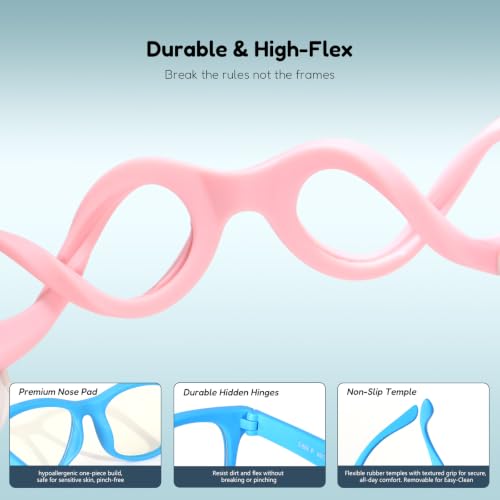 Image of EYEBUDDY Blue Light Glasses for Kids Boys Girls,Computer Gaming Bluelight Glasses,Fake Glasses for Ages 2-12