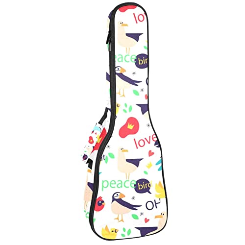 Sac de rangement pour ukulélé contre les chocs housse solide motif oiseaux