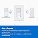 Lutron Diva Smart Dimmer Light Switch for Caseta Lighting (Lutron Smart Hub Required), for LED Lights, 150W, Single-Pole/3-Way, No Neutral, White, 2 Pack (DVRF-6LS-WH-2)