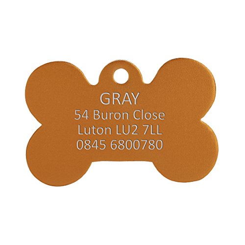 Pet-Tags BowWowMeow Hundemarke mit Gravur | Orange Hundemarke Knochen (klein) aus Aluminium | Adressanhänger für Hunde mit Personalisierung | LEICHT UND LANGLEBIG | Inkl. Gravur und Gratis-Lieferung Cover