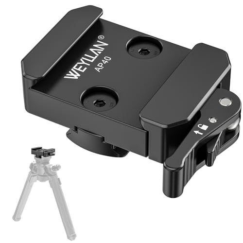 WEYLLAN AP40 Picatinny to Arca Adapter Mount, 6061-T6 Aluminum CNC Arca Swiss Dovetail Quick Release Clamp with Lever Release for Atlas NC & Picatinny Bipod