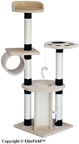 EliteField Cat Tree, Scratcher Furniture Condo House, Multiple (18" L x 18" W x 52" H)