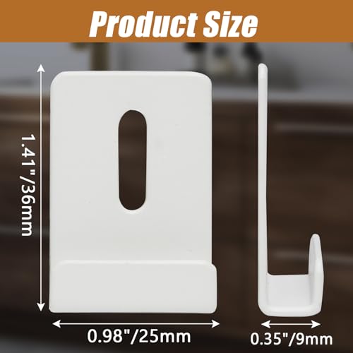 Image of 8 Packs Metal Mirror Holder Clips, 1 /4 inch, White | Heavy Duty, Attachment, With Screws, For Billboard Display