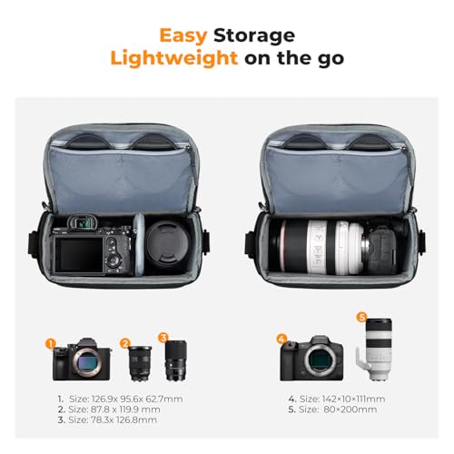 Image of K&F Concept Plastic Camera Sling Bag Small Crossbody Camera Case DSLR /SLR /Cute Compact Shoulder Photography Bags For Photographers, Black
